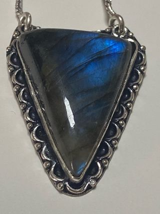 Collar Plata 925 y Labradorita Triángulo