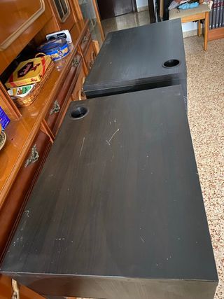 Mesas de ordenador madera oscura