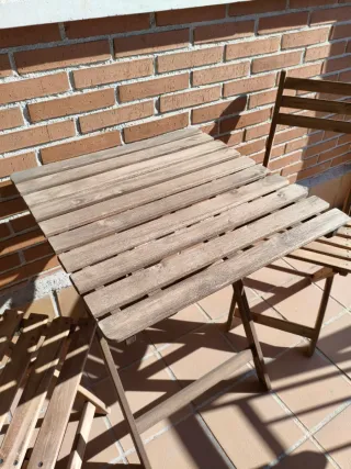 Conjunto Mesa y 2 Sillas Jardín Ikea
