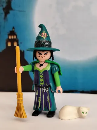 Playmobil Bruja malvada con Escoba y Gato