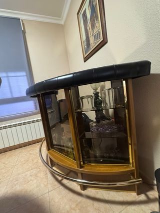 Mueble Barra Bar Madera y Piel