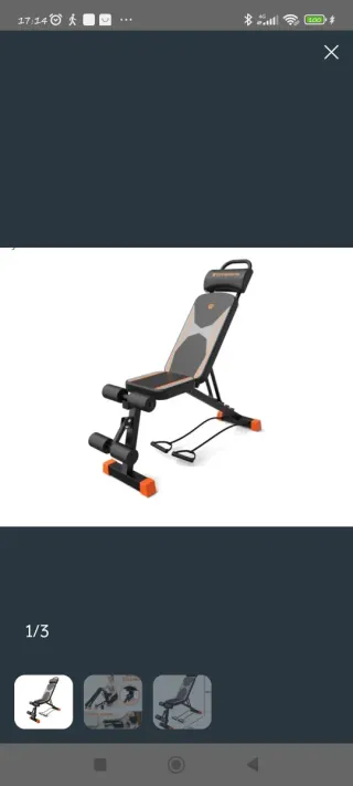 Banco de ejercicio y mancuernas hasta 30kg