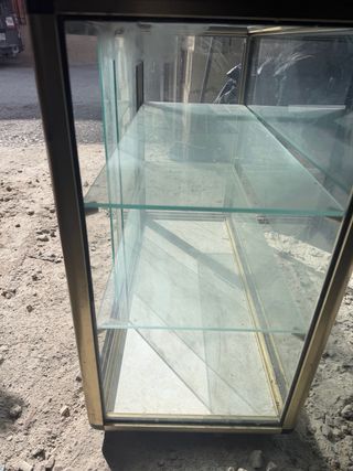 Vitrina expositora cristal dorada Bar,panadería