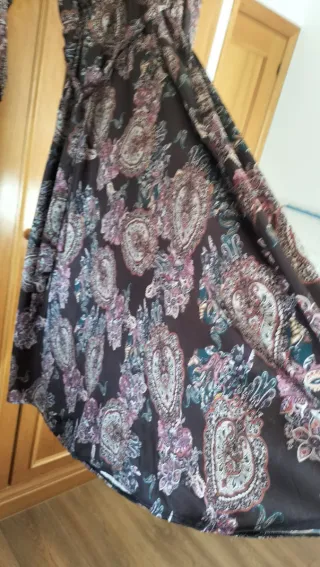 Vestido largo estampado manga larga