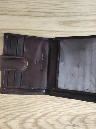 Cartera monedero piel marrón