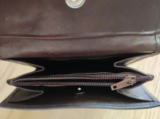 Cartera monedero piel marrón
