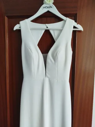 Vestido de Novia 3 Piezas y cinturón de plumas