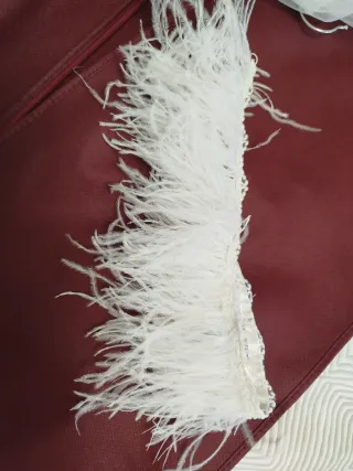 Vestido de Novia 3 Piezas y cinturón de plumas