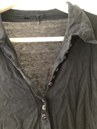 Massimo Dutti Polo Punto Azul Marino Botones Talla