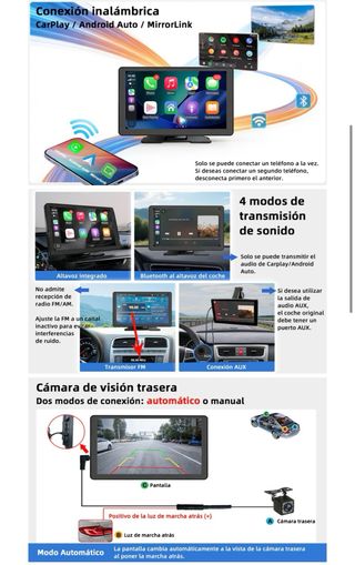 NUEVO! (50€) Pantalla 9” Inalámbrica Carplay Andr