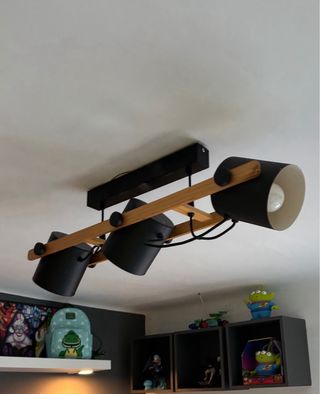 Lámpara de techo colgante aluminio negra 3 luces