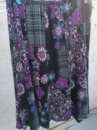 Falda Midi de punto - estampado floral talla única