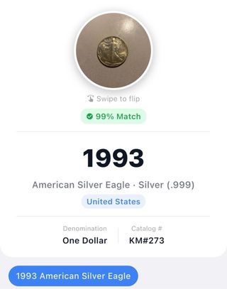 Moneda American Silver Eagle 1990