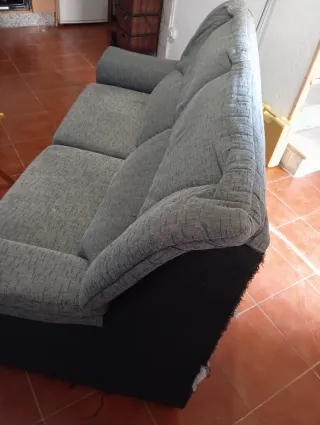 Sofá 2 plazas gris y negro