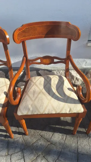 6 Sillas de Comedor Madera Tapizadas