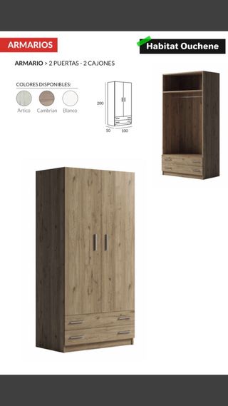 Armario de madera con cajones