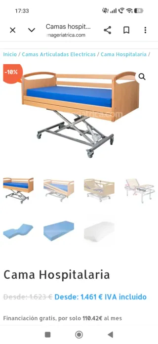 Cama articulada eléctrica madera