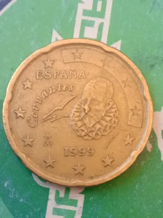 20 cts España 1999 con 3 exceso de metal en cara.