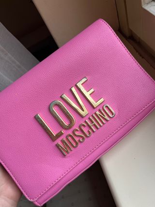 Borsa Love Moschino Rosa con Catena Oro