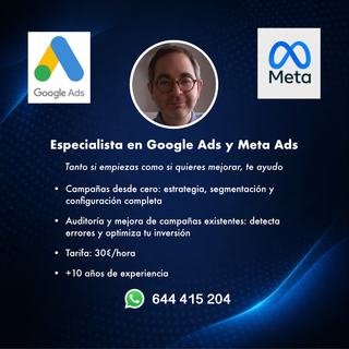 Especialista en Google Ads y Meta Ads
