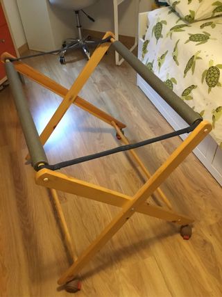 Cuna moisés madera y tela + sábanas