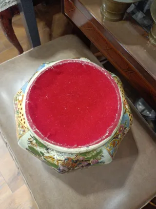 Sopera antigua cerámica multicolor