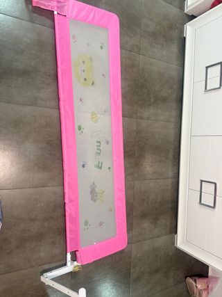 Barandilla de cama infantil rosa 1.8m largo