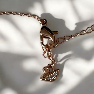 Collar Swarovski Cisne Oro Rosado y Rosa