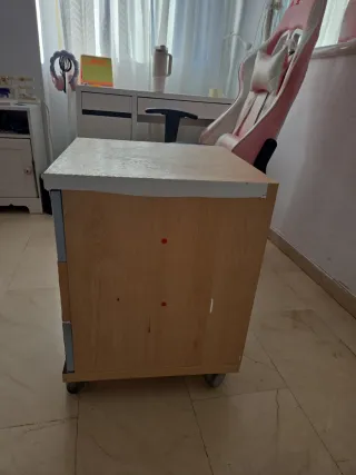 Mueble 3 cajones con ruedas gris