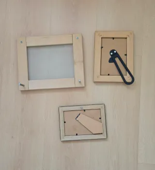 3 Marcos de Fotos Madera y Cristal