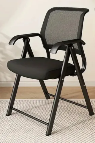 Silla de oficina plegable negra nueva