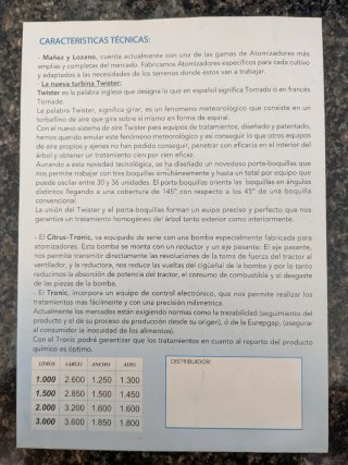Atomizador Mañez y Lozano ML-15-T 1500L