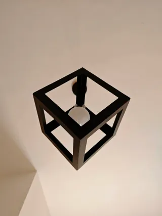 Lampadario cubo nero metallo