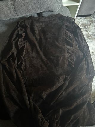 Blusa Zara bordada negra Talla XS