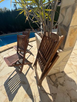 Sillas de teca plegables