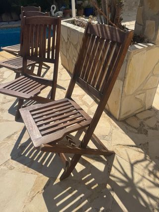 Sillas de teca plegables
