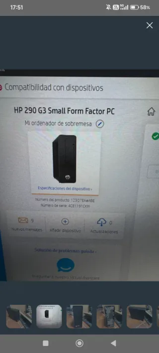 PC HP 290 G3 SFF Negro