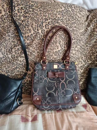 Lote 3 Bolsos Mujer Negro y Multicolor....