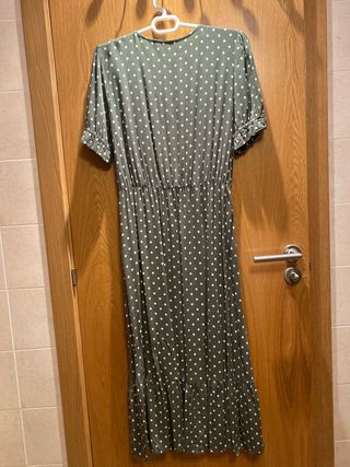 Vestido verde lunares blanco