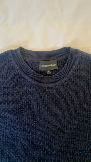 Jersey hombre Emporio Armani punto azul marino S