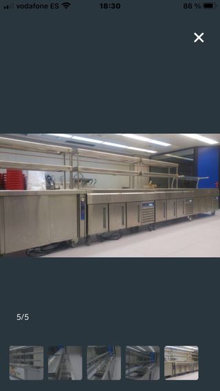 Mobiliario de buffet caliente,frio y postres.