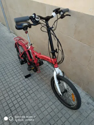 Bici Eléctrica Plegable Asistida Roja