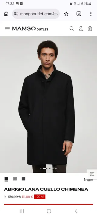 Abrigo Lana hombre Mango