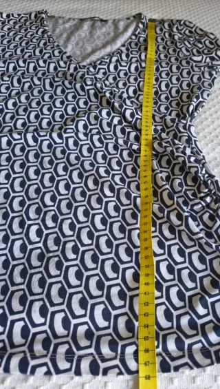 Camiseta AD Geometría Azul/Blanco