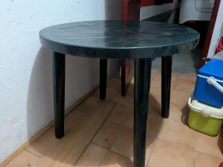 Mesa redonda de terraza de plástico