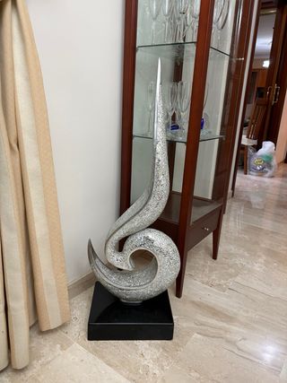 Escultura Diseño Mosaico Plata Negra