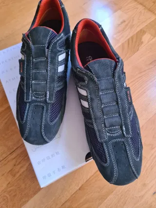 Geox 46 Zapatillas Deportivas Negras Naranja