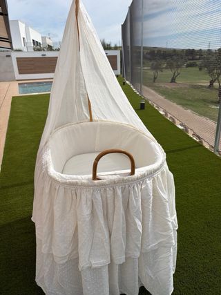 Moisés bambú con colchón y ropa