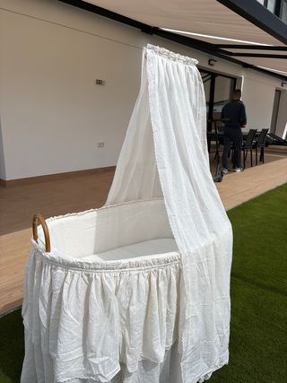 Moisés bambú con colchón y ropa