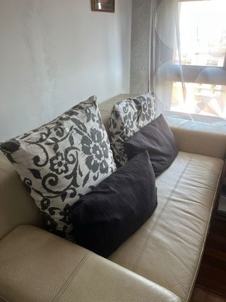 Sofá Piel 2-3 Plazas Beige